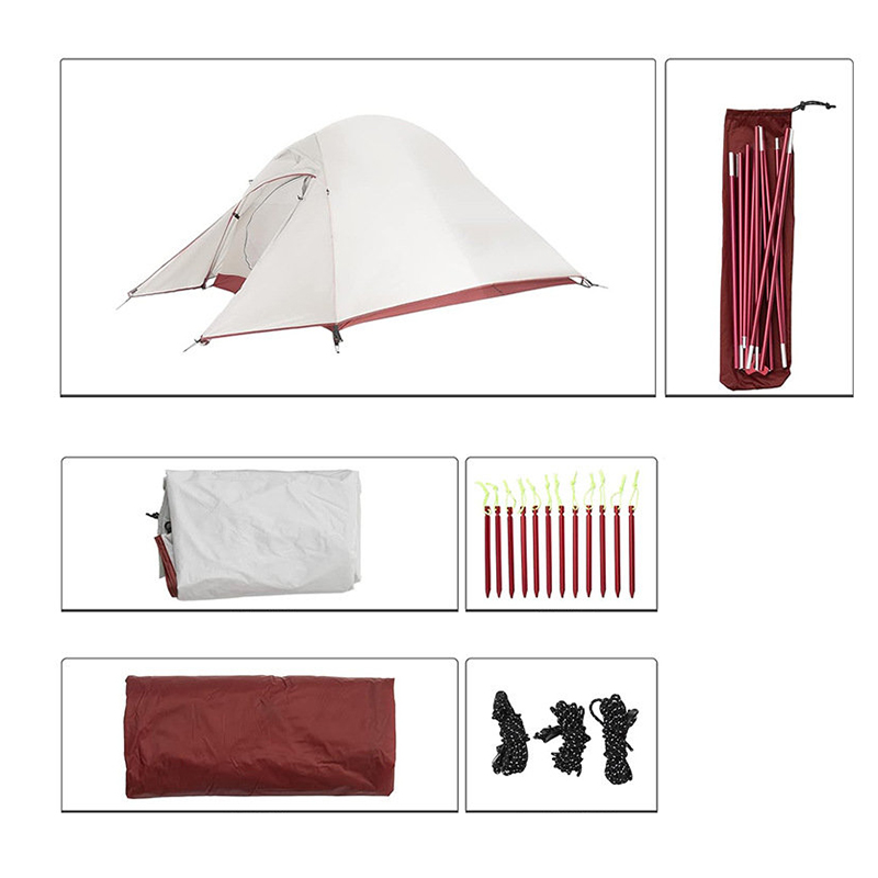 Tenda de caminhada portátil de camada dupla para duas pessoas