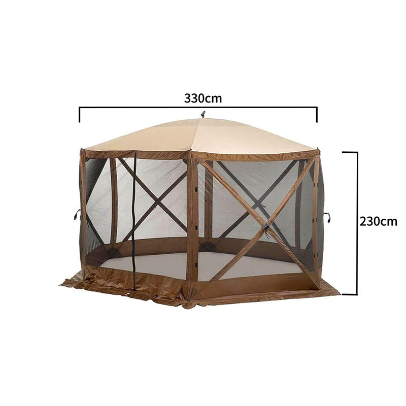 Casas e quartos de tela de acampamento hexágono