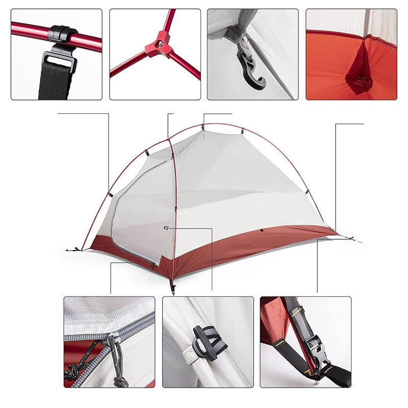 Tenda de caminhada portátil de camada dupla para duas pessoas