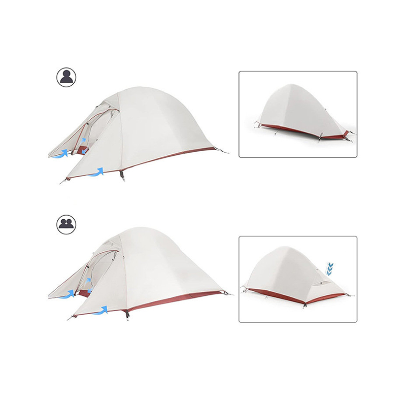 Tenda de caminhada portátil de camada dupla para duas pessoas