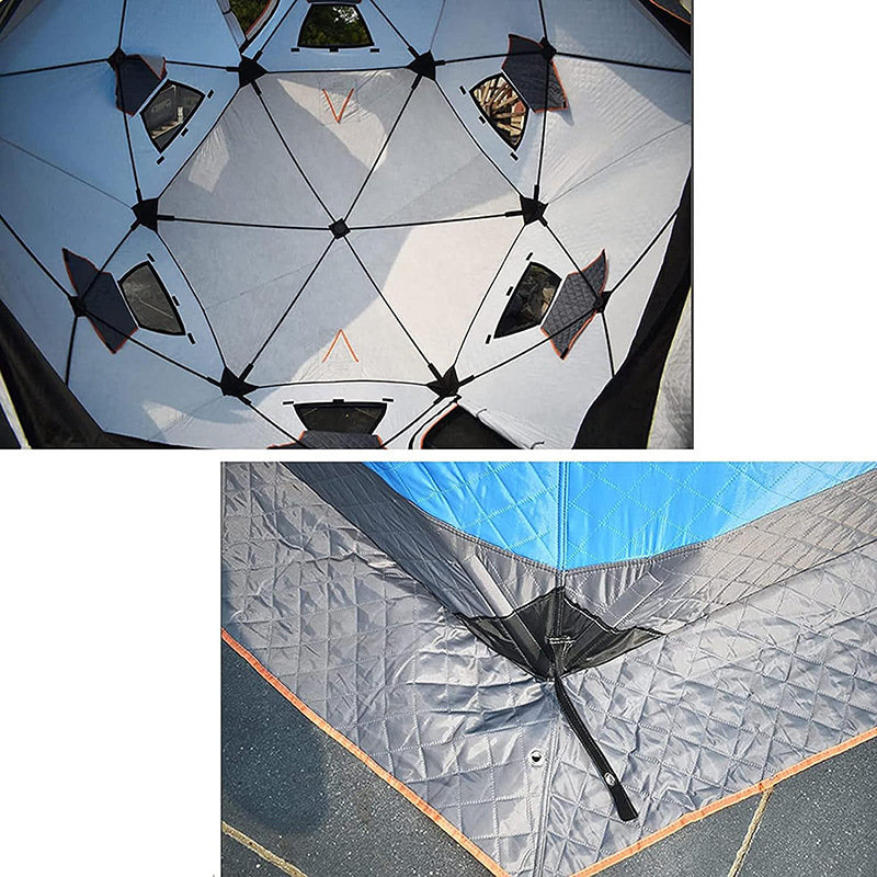 Grande tenda de pesca de gelo de fibra de vidro de cinco lados