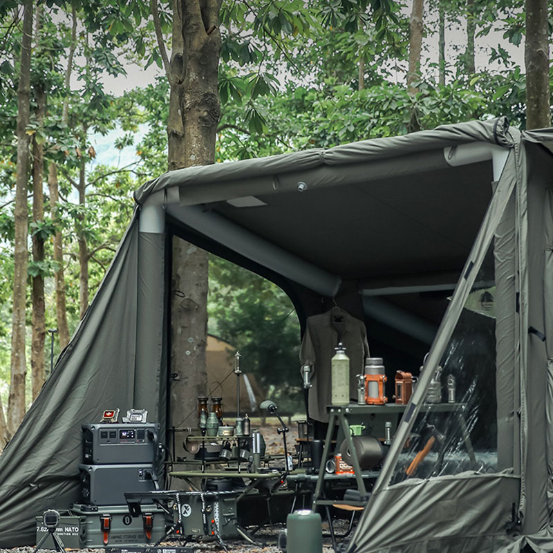 Tenda inflável acampando estilo militar ao ar livre