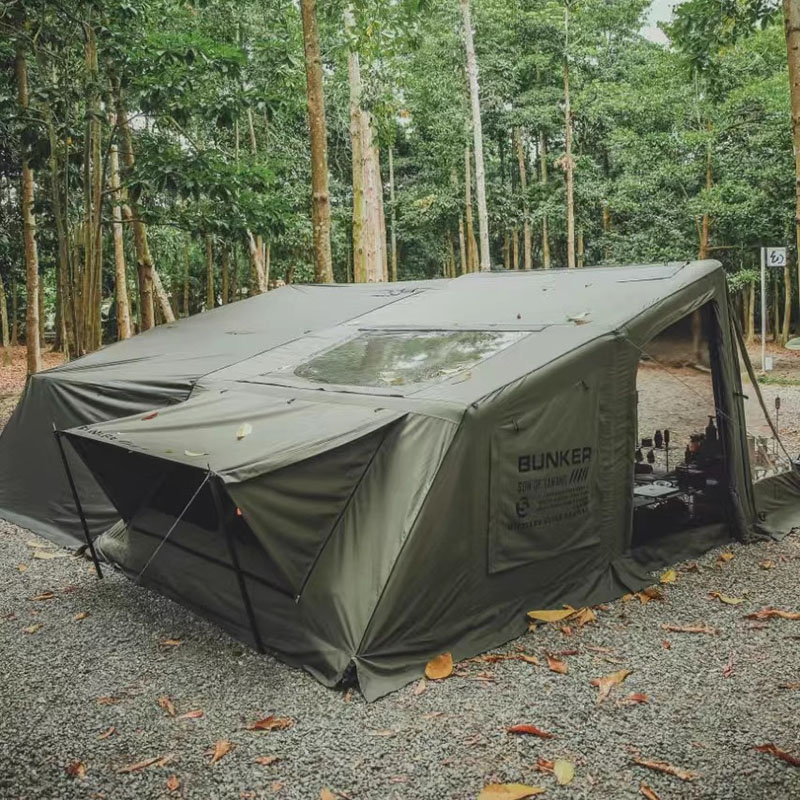 Tenda inflável acampando estilo militar ao ar livre