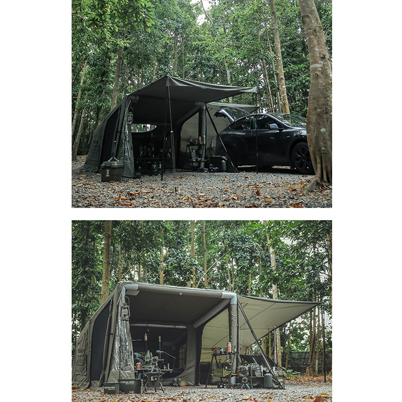 Tenda inflável acampando estilo militar ao ar livre