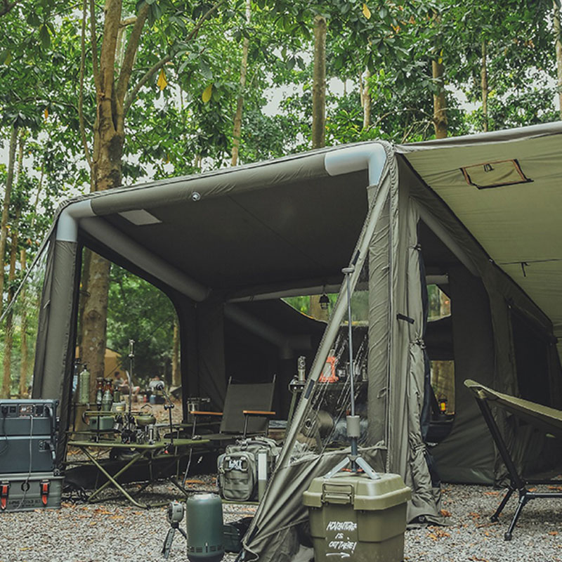 Tenda inflável acampando estilo militar ao ar livre