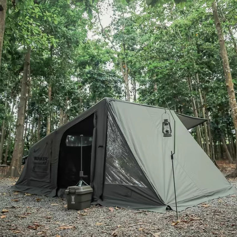 Tenda inflável acampando estilo militar ao ar livre