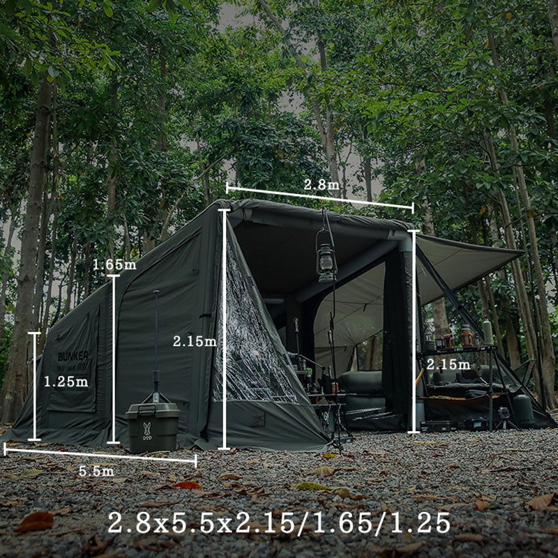 Tenda inflável acampando estilo militar ao ar livre