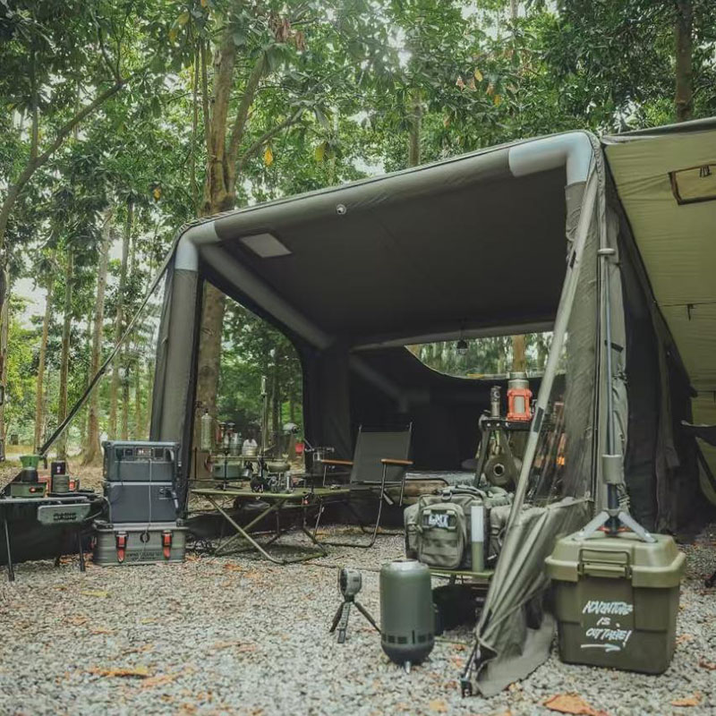 Tenda inflável acampando estilo militar ao ar livre